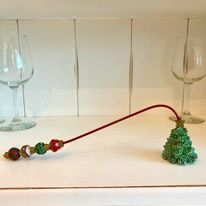 Vintage Beautiful Colorful Christmas Tree Candle Snuffer with Ornament Handle